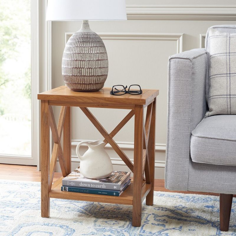 Candace End Table - Oak - Safavieh.