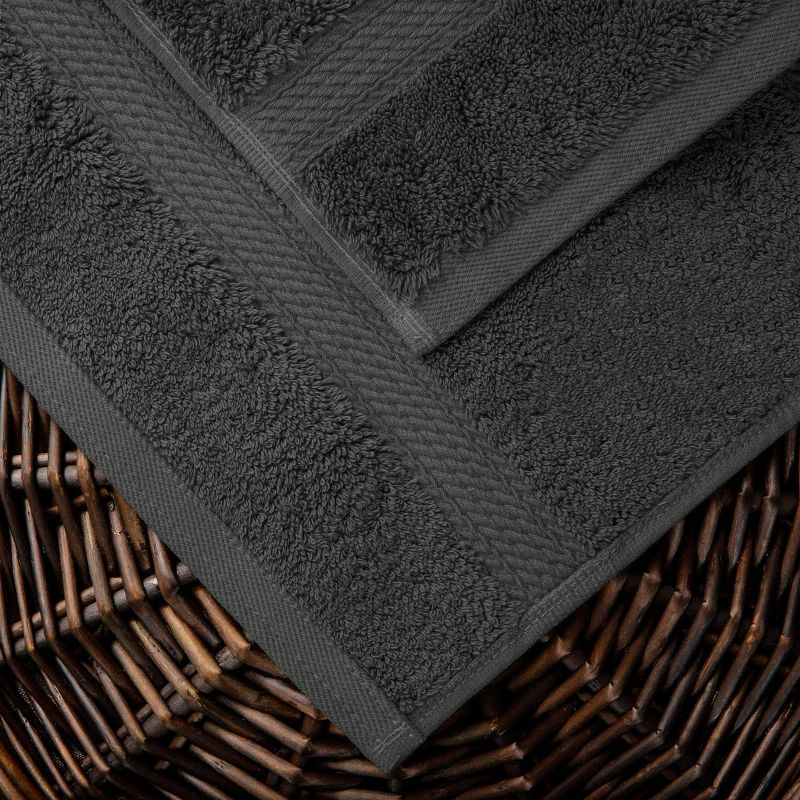 Luxury Cotton Heavyweight Ultra-Plush Bath Towel Set of 2, Charcoal - Blue Nile Mills