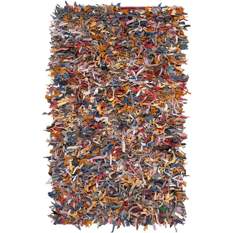 Leather Shag LSG511 Handwoven Accent Rug - Multi - 3'x5' - Safavieh