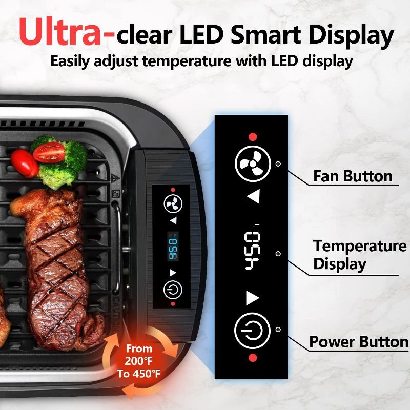 Cusimax Electric Portable Indoor Smokeless Grill, Double Plates (Black)