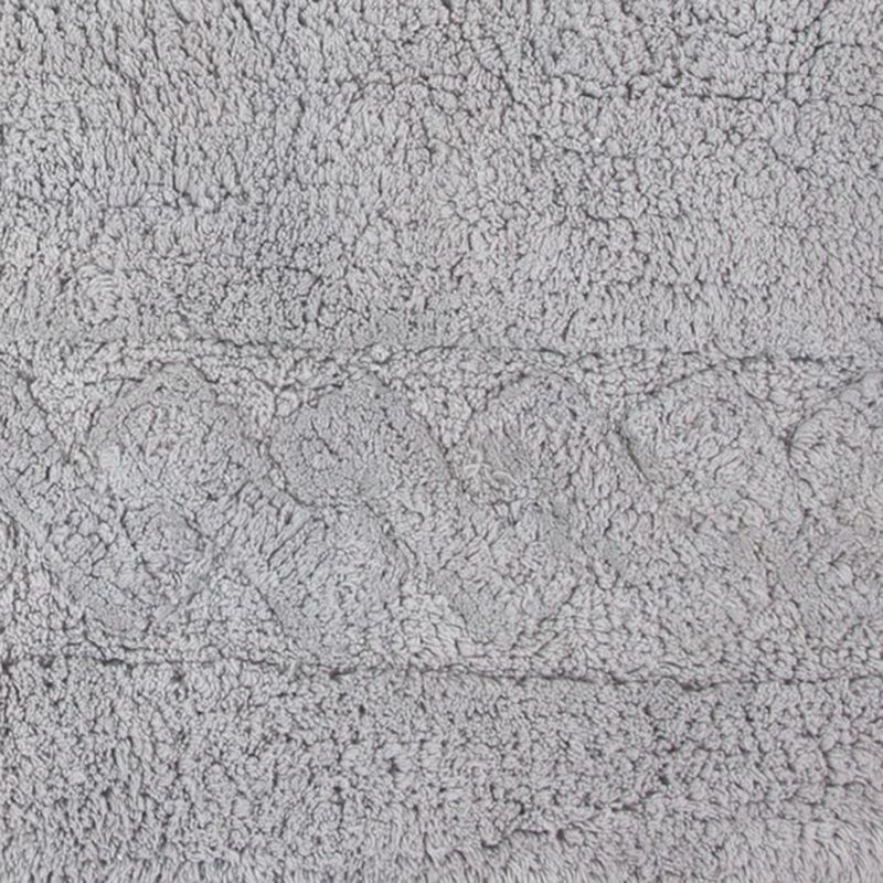 Knightsbridge Chain Bath Rug Cotton Non Skid Back - 20" x 30", Silver