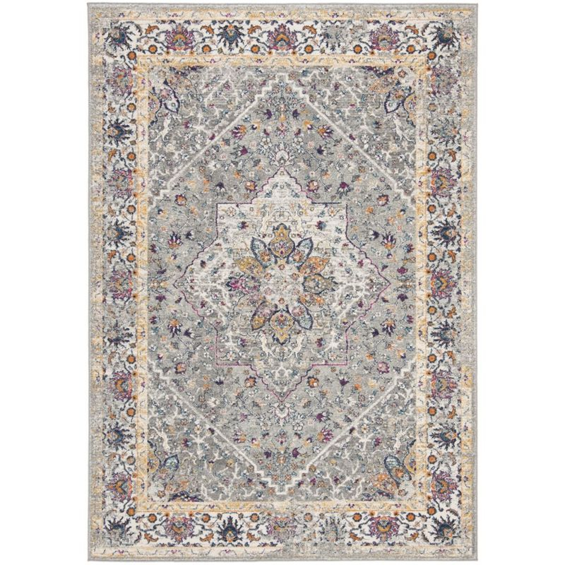 Evoke EVK288 Power Loomed Indoor Area Rug - Grey/Grey - 5'3"x7'6" - Safavieh