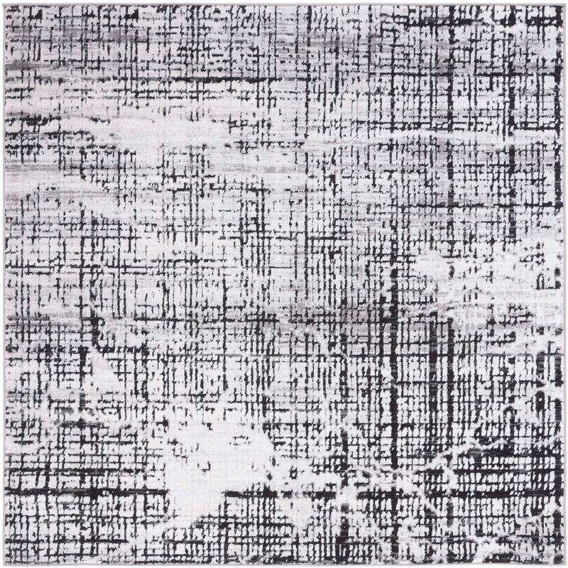 Amelia ALA248 Power Loomed Area Rug - Gray/Charcoal - 6'7"x6'7" - Safavieh.