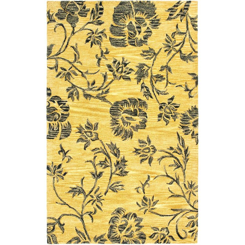 Soho SOH724 Hand Tufted Indoor Area Rug - Turquoise/Yellow - 6'x9' - Safavieh