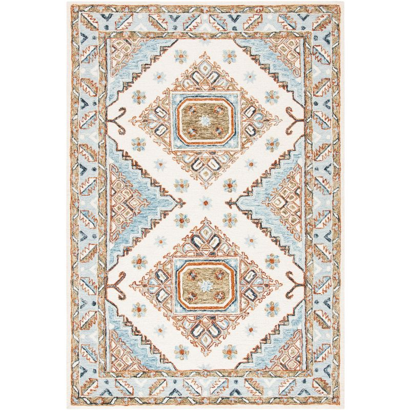 Capri CPR209 Hand Tufted Area Rug - Ivory/Rust - 4'x6' - Safavieh.
