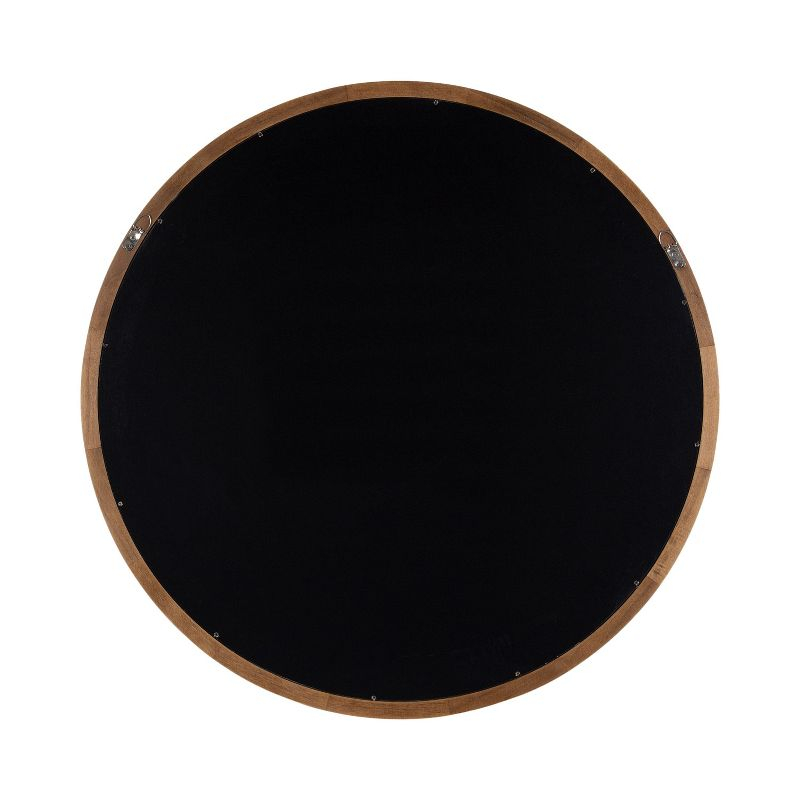 Kate and Laurel Hatherleig Round Wood Round Mirror, 30" Diameter, Rustic Brown