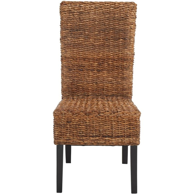 Kiska 18" H Rattan Side Chair (Set of 2) - FOX1021 - Dark Brown - Safavieh Couture