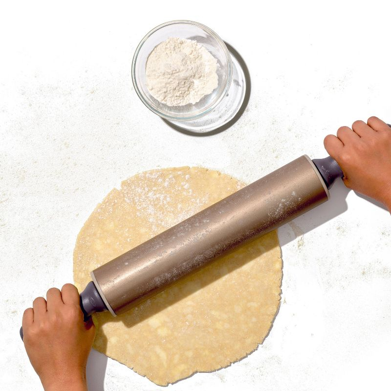 OXO Non Stick Rolling Pin: Stainless Steel, Dishwasher-Safe, 18.5" Length, Handled for Baking