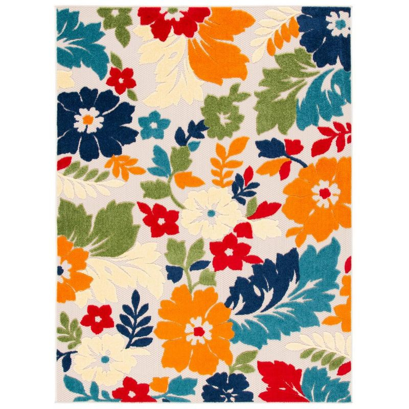 Cabana CBN308 Loomed Indoor Area Rug - Ivory/Orange - 4'5"x6'5" - Safavieh