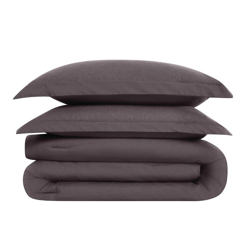 Brooklyn Loom 3pc King Flax Linen Comforter Set Charcoal