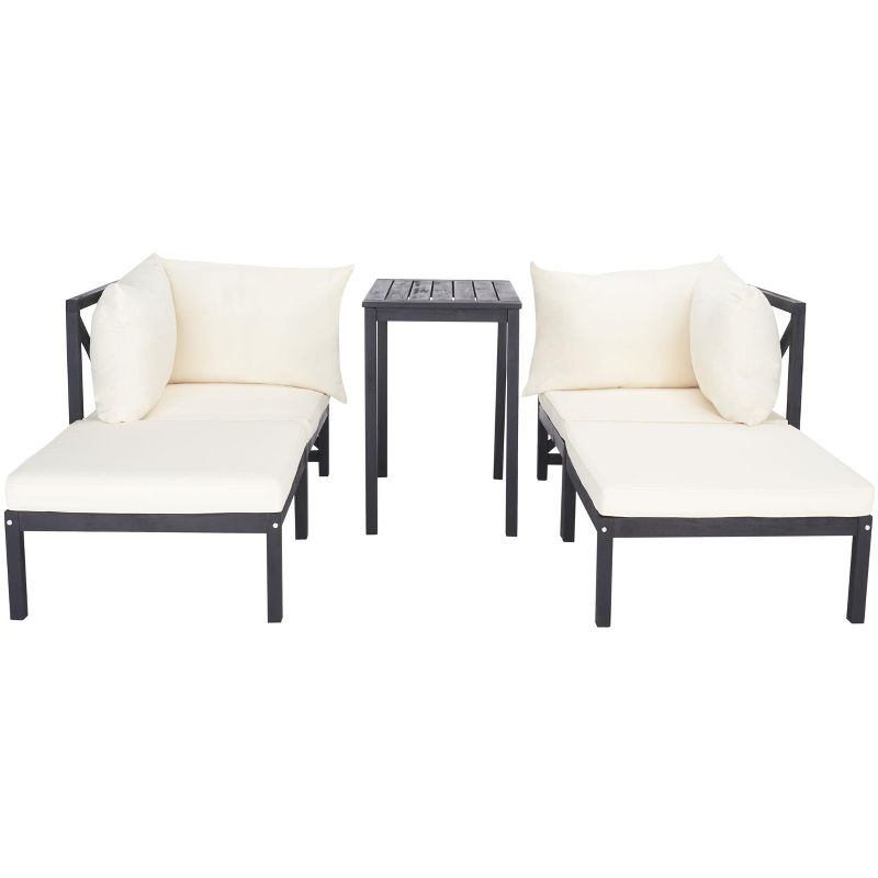 Ronson 5 Piece Sectional Set - Indoor/Outdoor - PAT6762 - Dark Slate Gray/Beige - Safavieh