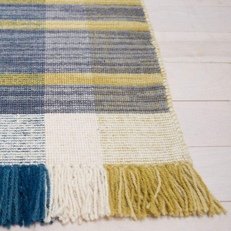 Striped Kilim STK706 Hand Woven Area Rug - Beige/Teal - 8'x10' - Safavieh.