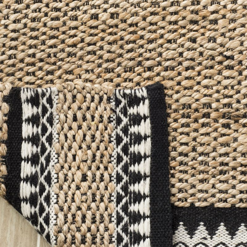 Natural Fiber NF874 Hand Woven Indoor Area Rug - Natural/Black - 7'x7' - Safavieh