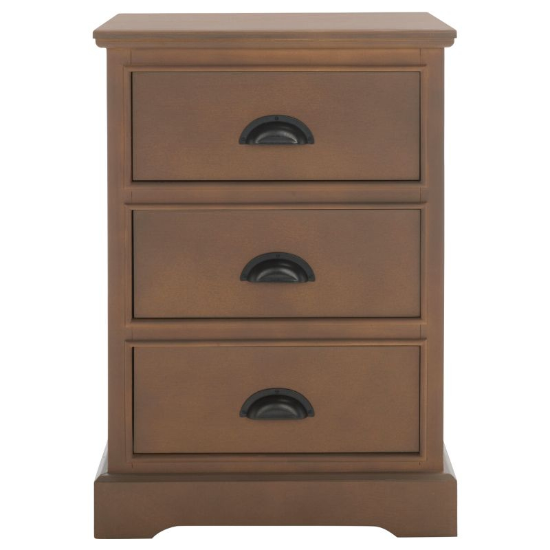 Griffin 3 Drawer Side Table - AMH5717 - Sepia - Safavieh Couture