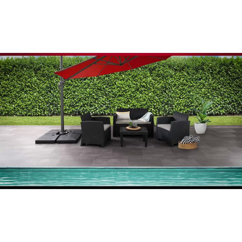 48.9lbs Umbrella Base with Steel-Lined Attachment Piece Gray - CorLiving