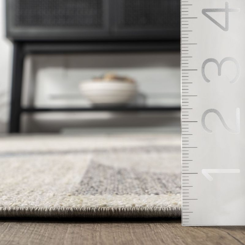 Nuloom Rhona Geometric 7x9 Indoor Area Rug for Living Room Bedroom Dining Room Kitchen, Grey/Ivory