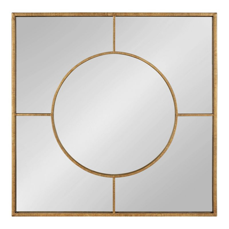 30" x 30" Ansonia Square Wall Mirror Gold - Kate & Laurel All Things Decor: Modern Style, Metal Frame, No Assembly Required