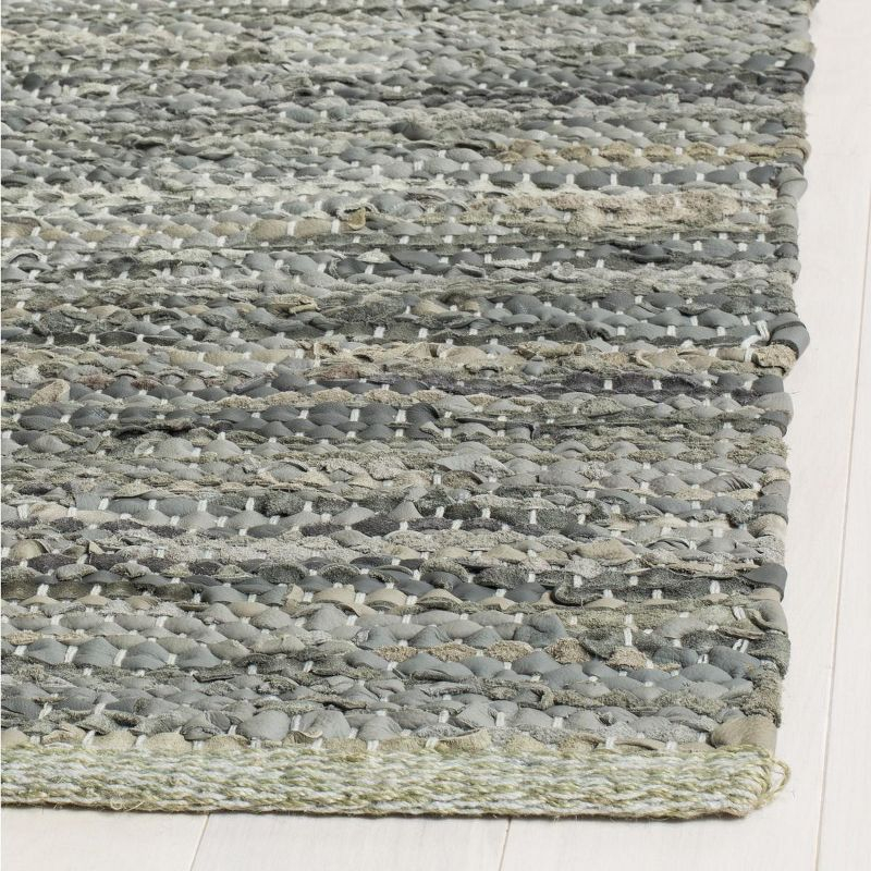 Vintage Leather VTL105 Hand Woven Indoor Runner Rug - Grey - 2'3"x6' - Safavieh.