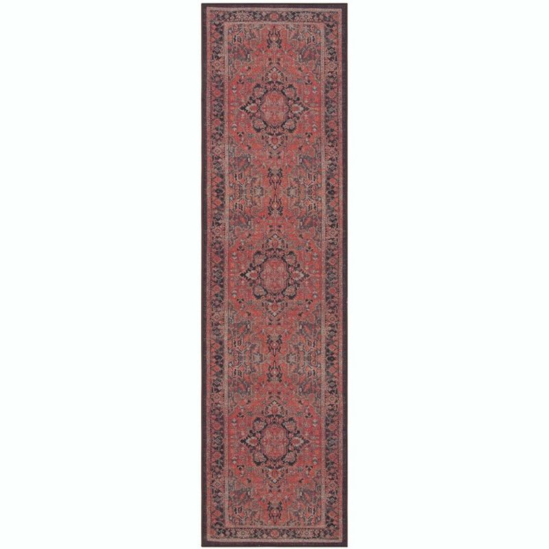 Journey JNY153 Power Loomed Machine Washable Slip Resistant Runner Rug - Navy/Red - 2'2"x7' - Safavieh