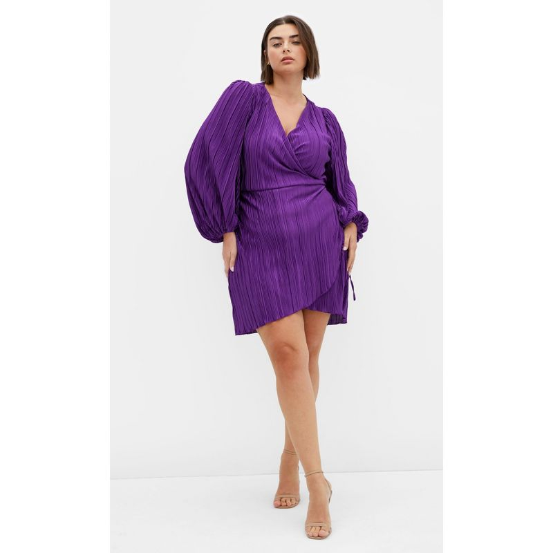 CITY CHIC | Women's Plus Size Kira Dress - royal purple - 22W