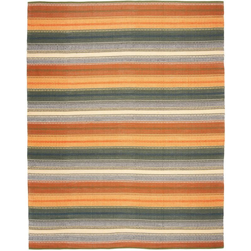 Striped Kilim STK412 Hand Woven Area Rug - Gold/Grey - 8'x10' - Safavieh.