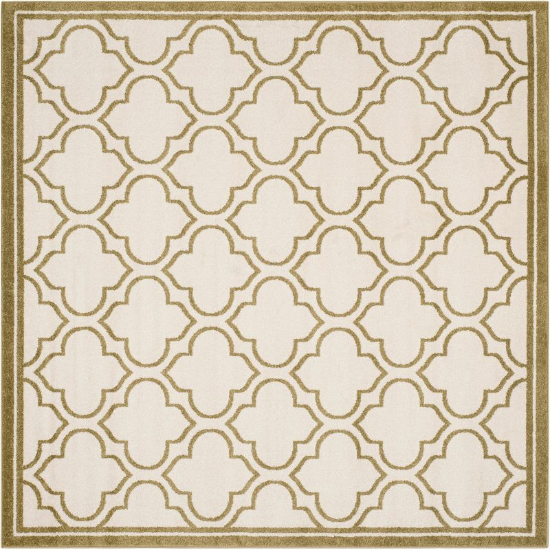 Amherst AMT412 Power Loomed Area Rug - Ivory/Light Green - 7'x7' - Safavieh.
