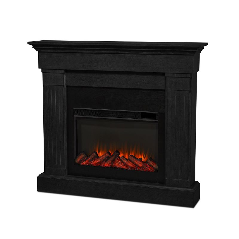 Crawford 48" Slim Electric Fireplace in Black by Real Flame