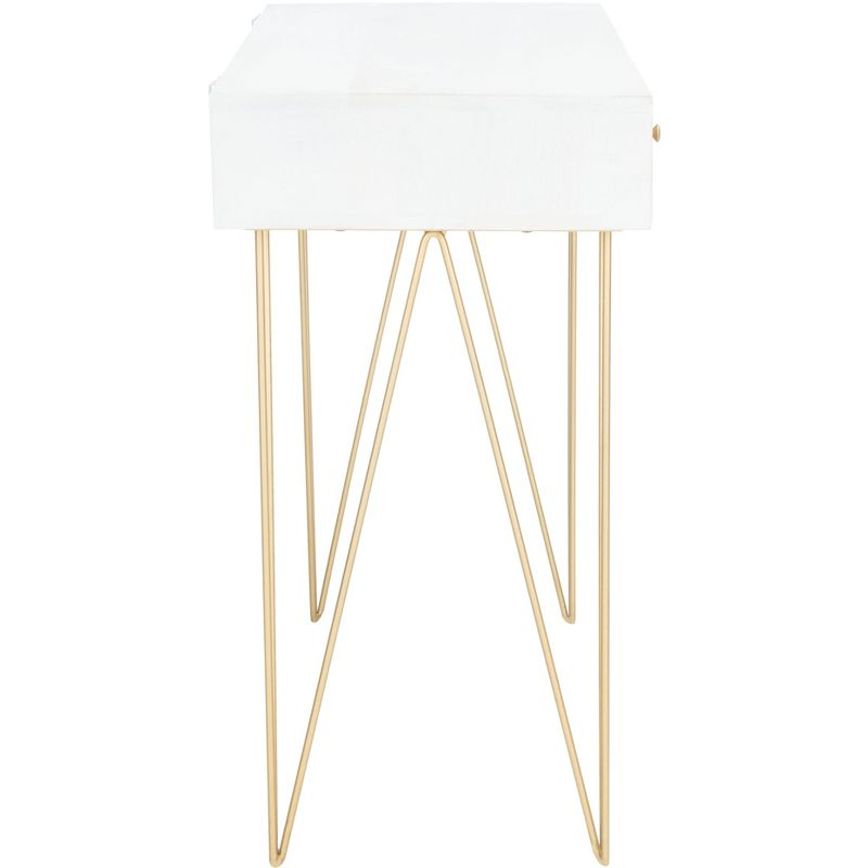 Marigold Desk - White Wash/Brass - Safavieh