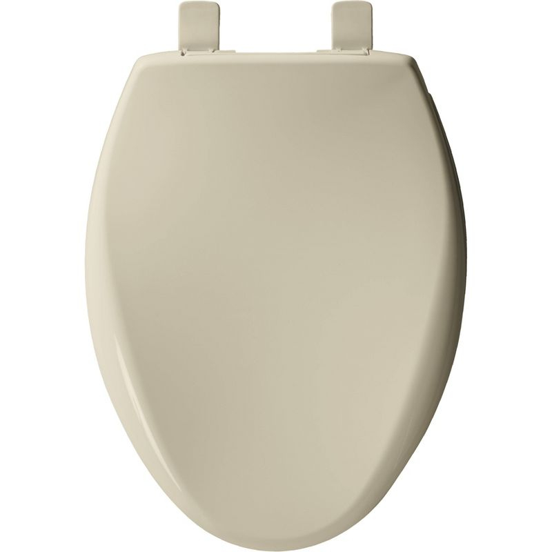 Mayfair by Bemis Affinity Soft Close Elongated Plastic Toilet Seat with Easy Cleaning and Never Loosens Bone: Durable Hinge, Quick Install