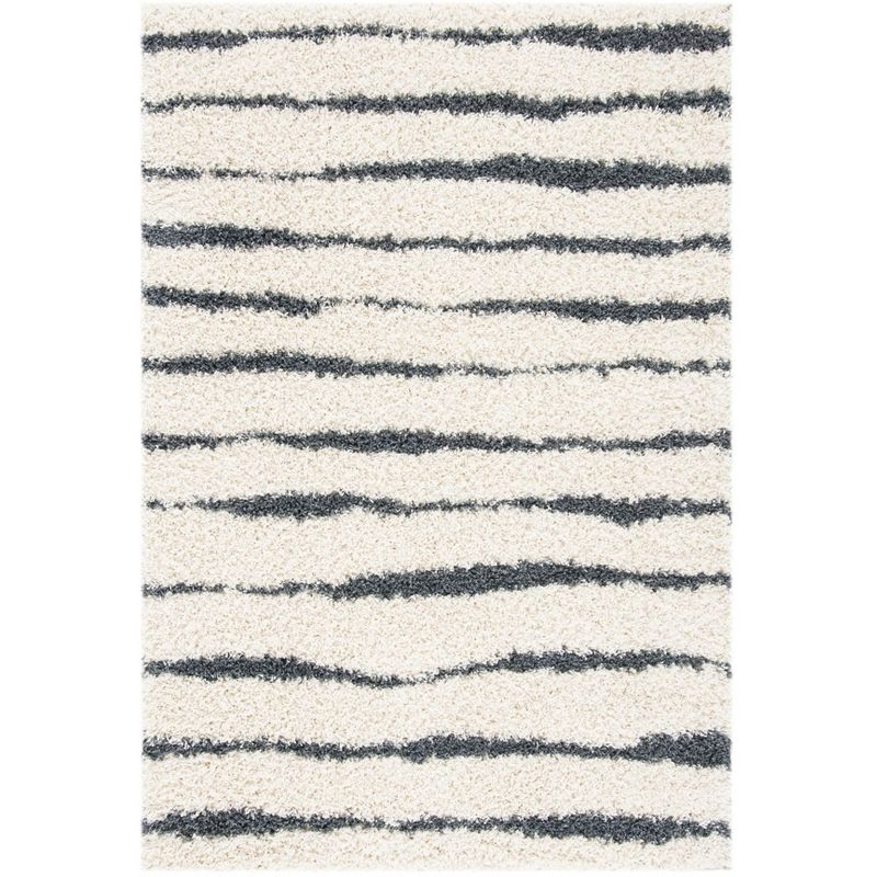 Venus Shag VNS603 Power Loomed Indoor Area Rug - Ivory/Dark Grey - 8'x10' - Safavieh