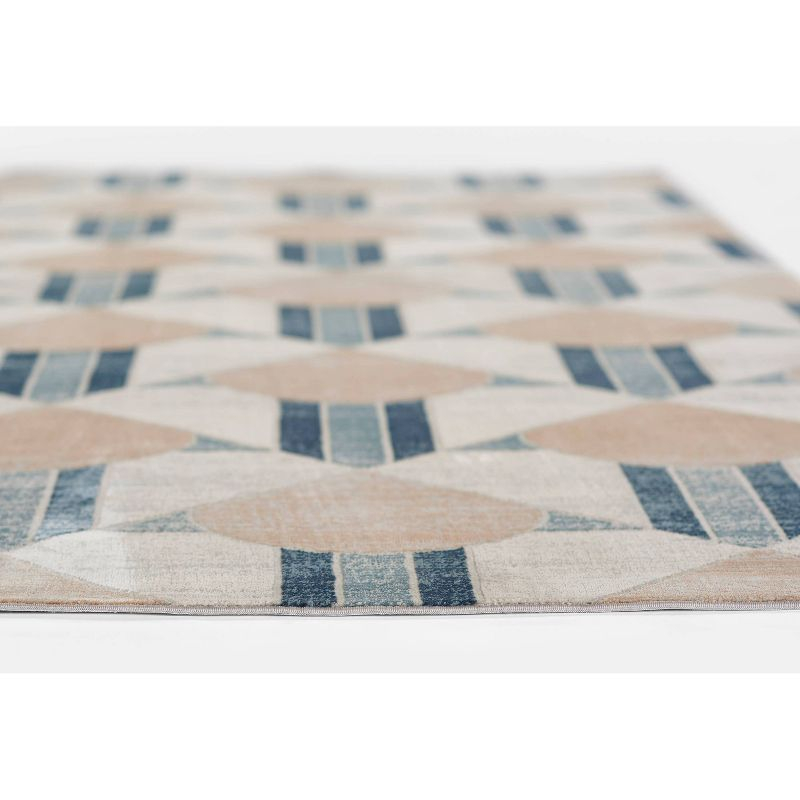 Momeni 1'10"x2'10" Edition Dimensional Machine Loomed Area Rug Blue: Geometric Pattern, Indoor, Low Pile Polyester