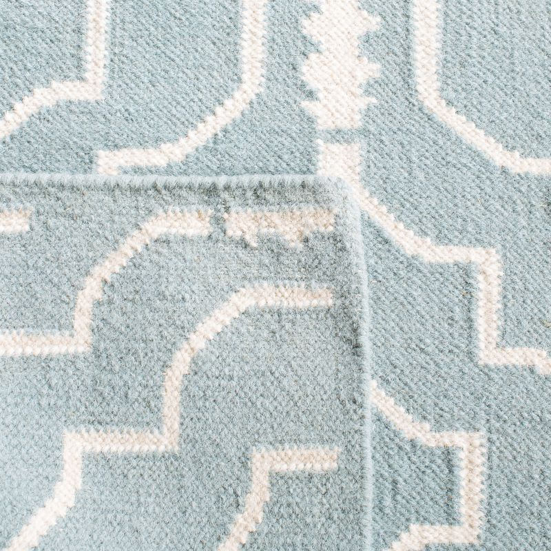 Dhurries DHU637 Hand Woven Runner Rug - Light Blue/Ivory - 2'6"x12' - Safavieh.