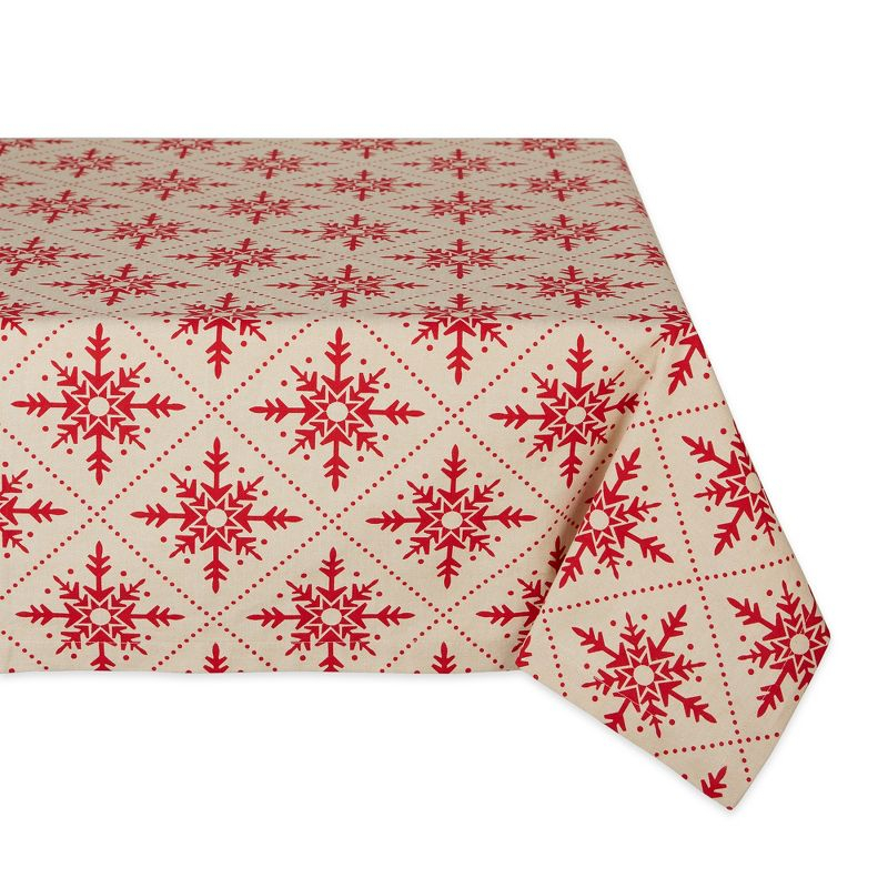 Dii Scandinavian Snowflakes Printed Tablecloth - 60 X 84