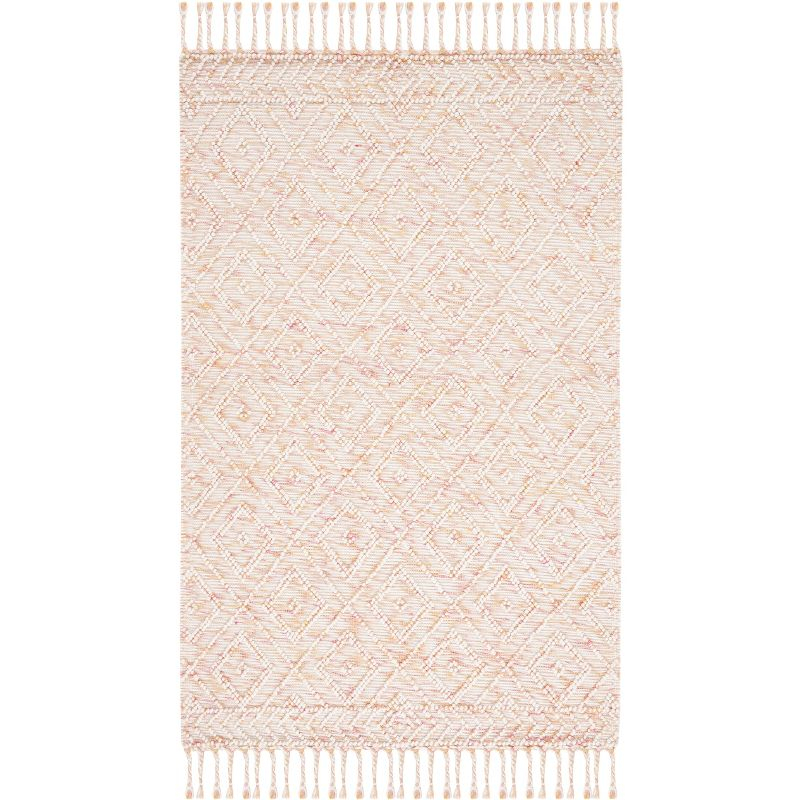 Natura NAT188 Hand Loomed Indoor Area Rug - Ivory/Red - 6'x9' - Safavieh
