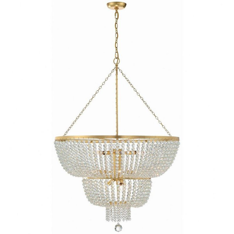 Crystorama Lighting Rylee 12 - Light Chandelier in  Antique Gold
