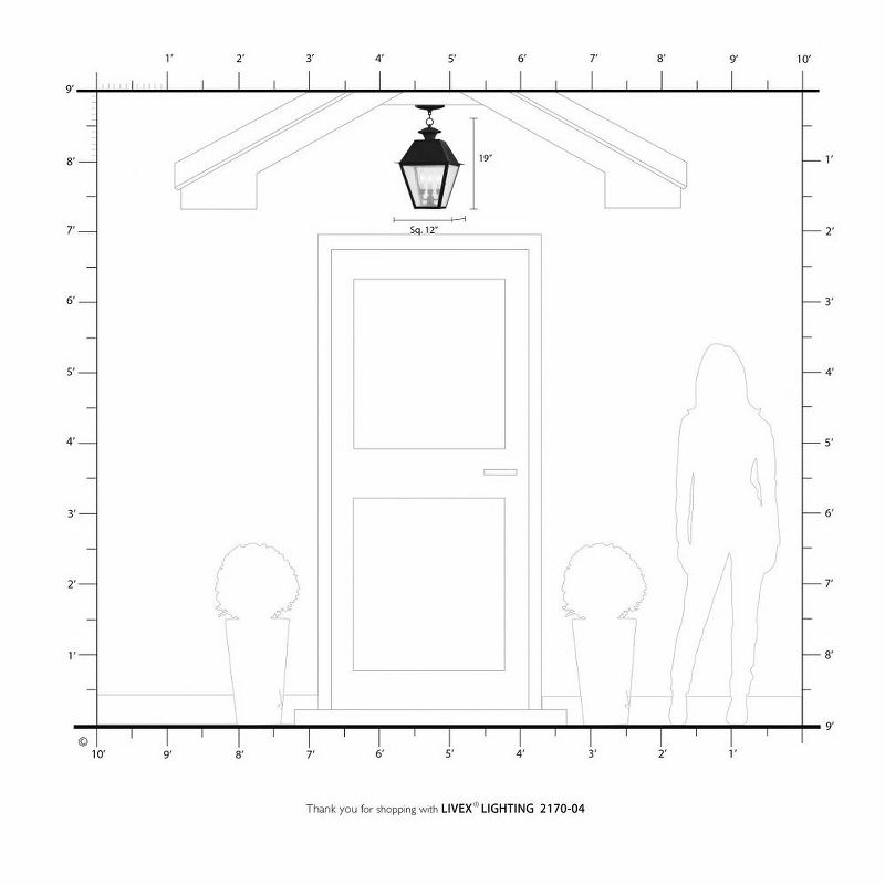 Livex Lighting Mansfield 3 - Light Pendant in  Black