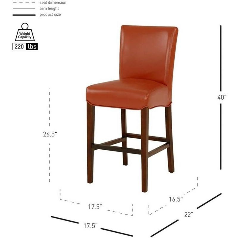 New Pacific Direct Milton Bonded Leather Counter Bar & Counter Stools, Pumpkin Brown