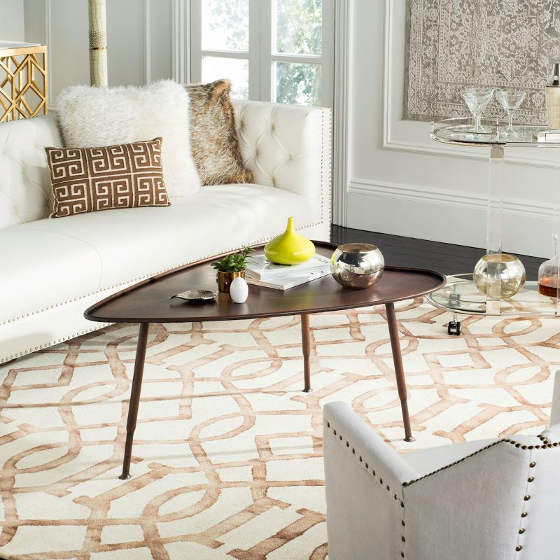 Tessa Heart Coffee Table- Antique Copper/Iron - Safavieh