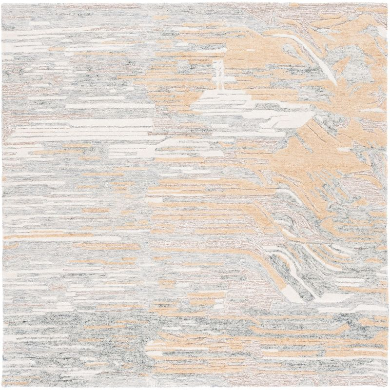 Metro MET902 Hand Tufted Indoor Area Rug - Natural/Gold - 6'x6' - Safavieh