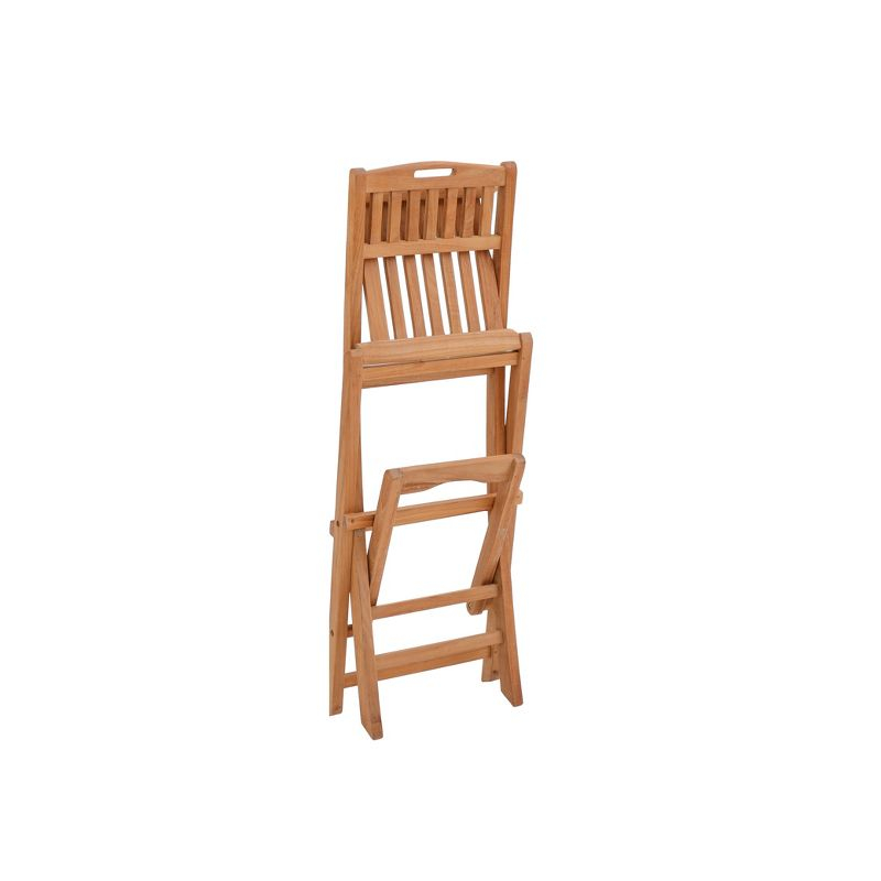 Nordic Teak 30" Natural Indoor/Outdoor Folding Bar Stool - Beige