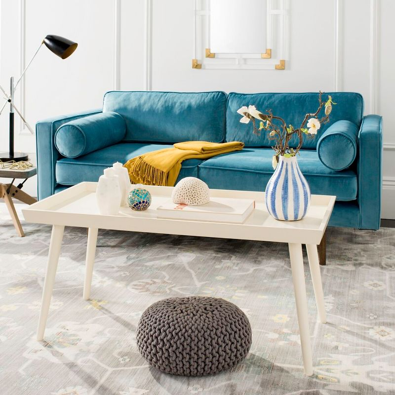 Nonie Coffee Table With Tray - Vintage White - Safavieh