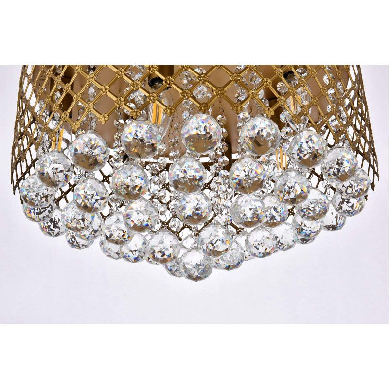 Elegant Lighting Tully 6 lights brass flush mount