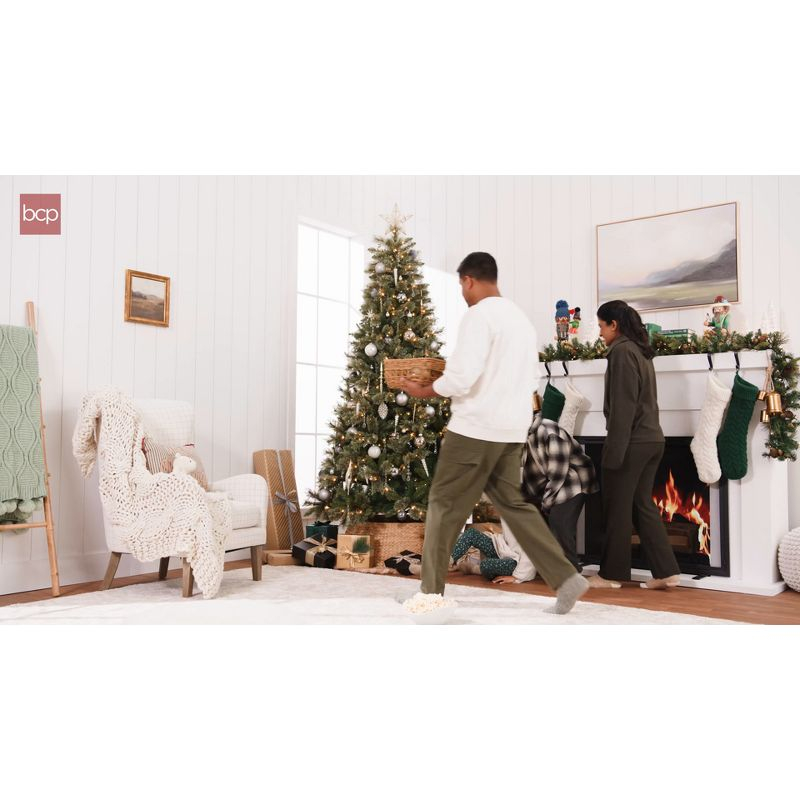 Best Choice Products 7.5ft Pre-Lit Cashmere Christmas Tree Holiday Decor w/ Cordless Connection, 2-in-1 LED Lights