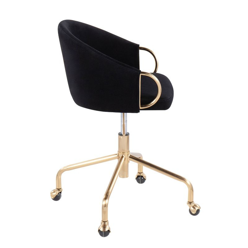 Claire Velvet Task Chair with Swivel Base & Adjustable Height - LumiSource