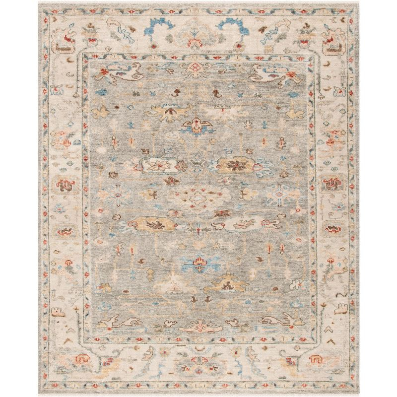 Samarkand SRK144 Hand Knotted Area Rug - Grey/Ivory - 6'x9' - Safavieh.