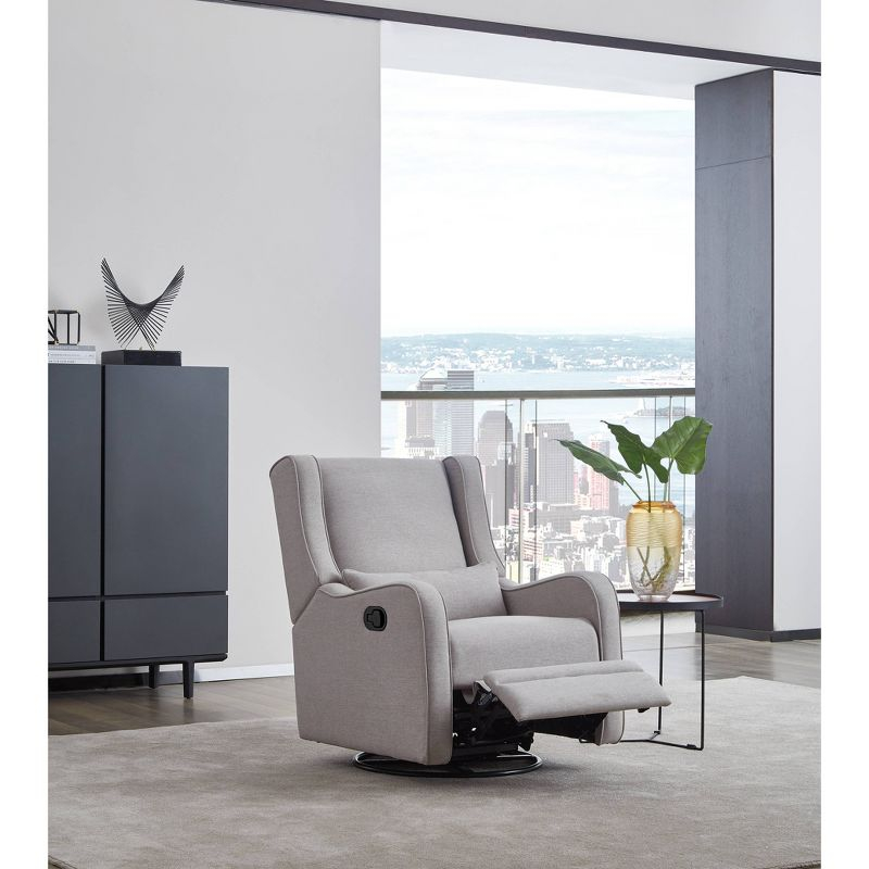 Westwood Design Elsa Manual Swivel Glider Pearl - River Gray