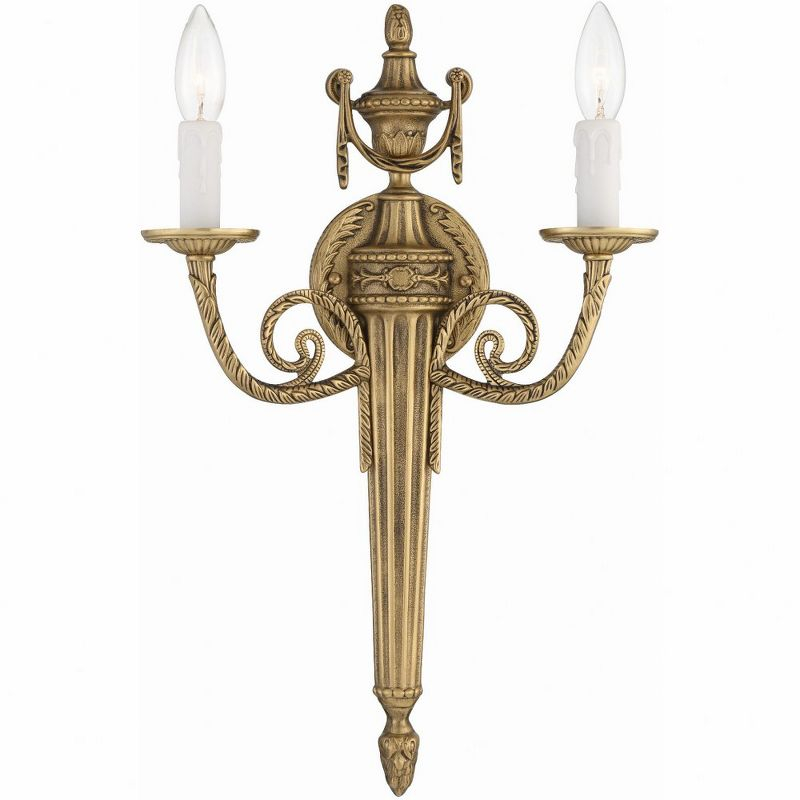 Crystorama Lighting Cast Brass Wall Mount 2 - Light Sconce in  Matte Brass
