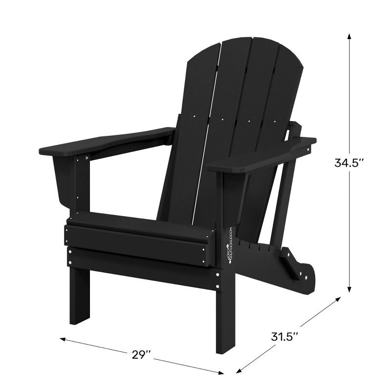 WestinTrends Malibu HDPE Outdoor Patio Folding Adirondack Chair (Set of 4), Weather Wood