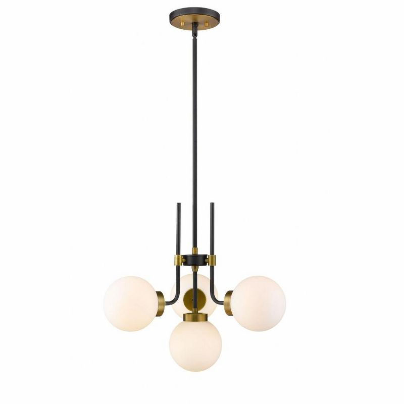 Z-Lite Parsons 4 - Light Chandelier in  Matte Black/Olde Brass
