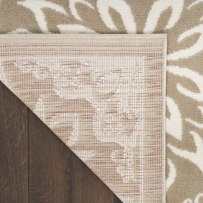 Nourison Jubilant Floral Transitional Indoor Rug Taupe 7'10"x9'10"